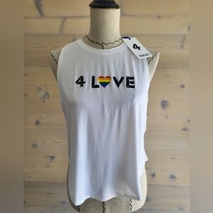 NWT FourLaps Pride Athletic Cropped Curve Tank Top Muscle Tee size S